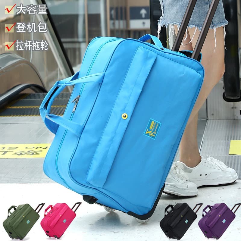 Bolsa de carrinho bolsa de viagem masculina feminina bolsa de bagagem leve moda grande capacidade bolsa de embarque port
