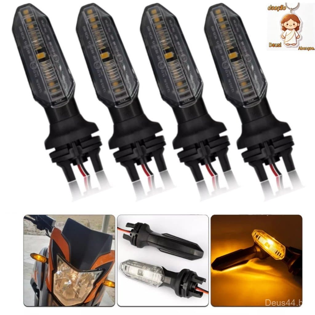Kit com 2 ou 4 Pisca Led Seta Honda Cb250f Twister 2019 Cg Fan Titan 150 160（Dar chaveiro）