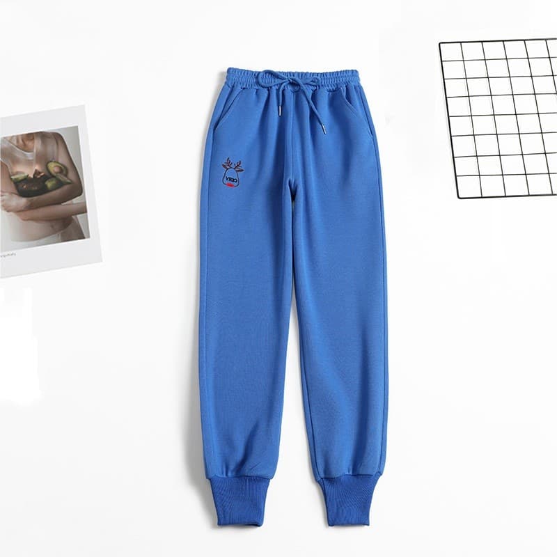 Cabeça de veado cinza Sweatpants feminino verão 2024 novo estilo moda estilo fino produtos coreanos calças esportivas fe