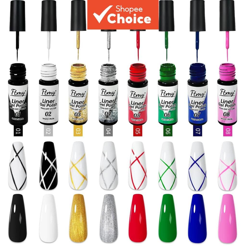 Conjunto de Esmalte Gel para Unhas 6 Garrafas, com Pincéis e Kit de Pintura, Removível Após Cura, Frasco de 0,17 oz