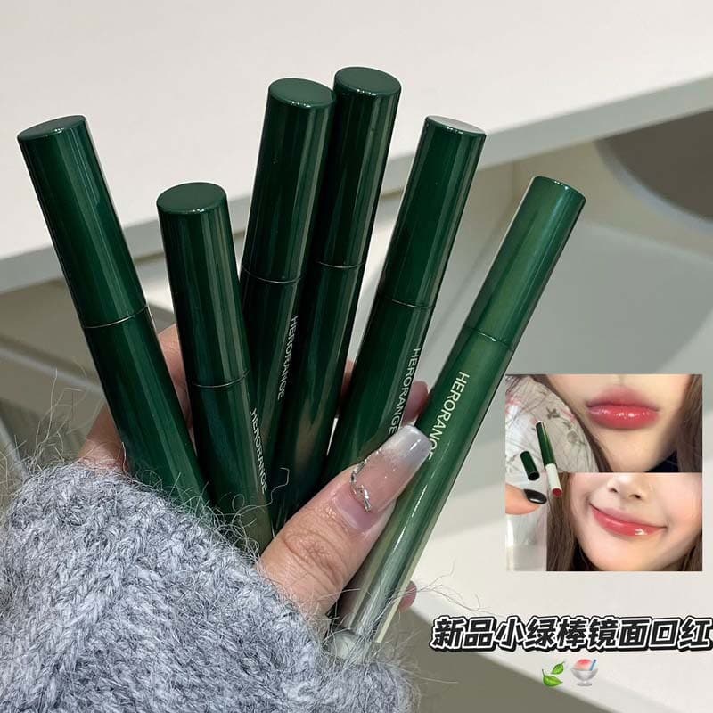 HERORANGE ~ HERORANGE Espelho Batom Água Brilhante Batom Não É Fácil de Colar Copo Estilo Coreano Macio Brilho Labial Só