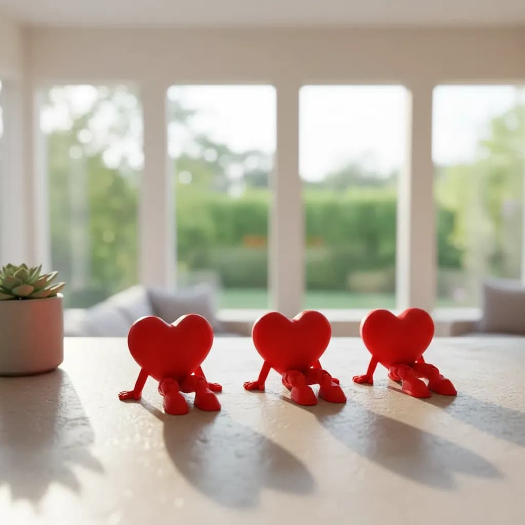 Corações Decorativos Articulados Kit Com 3 Unidades