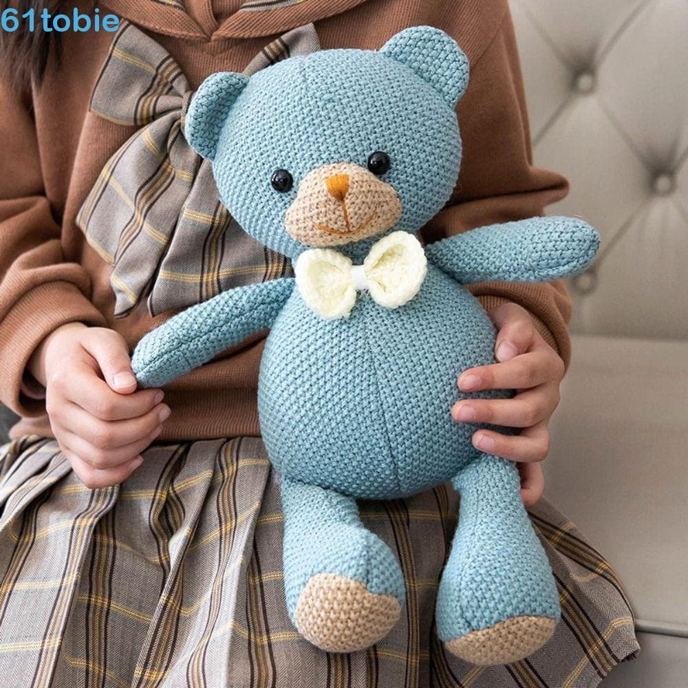 Brinquedo De Pelúcia Animal Tricotado TOBIE , De Lã De Crochê Com Textura Calmante Estilo Kawaii , Design Fofo