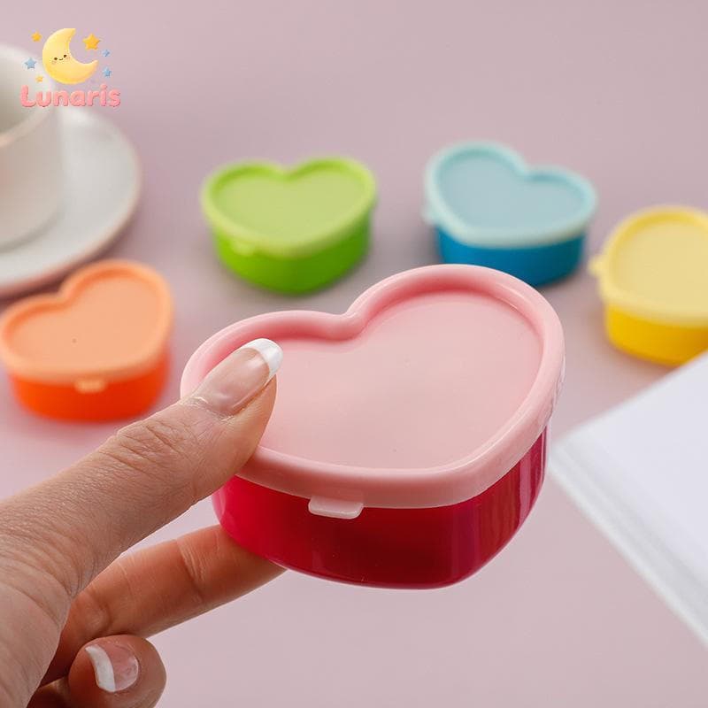 Lunaris 5 Pçs Mini Flor/Coração/Forma Quadrada Lancheira Plástico Condimento Garrafa Ketchup Salada Molho Portátil Recip