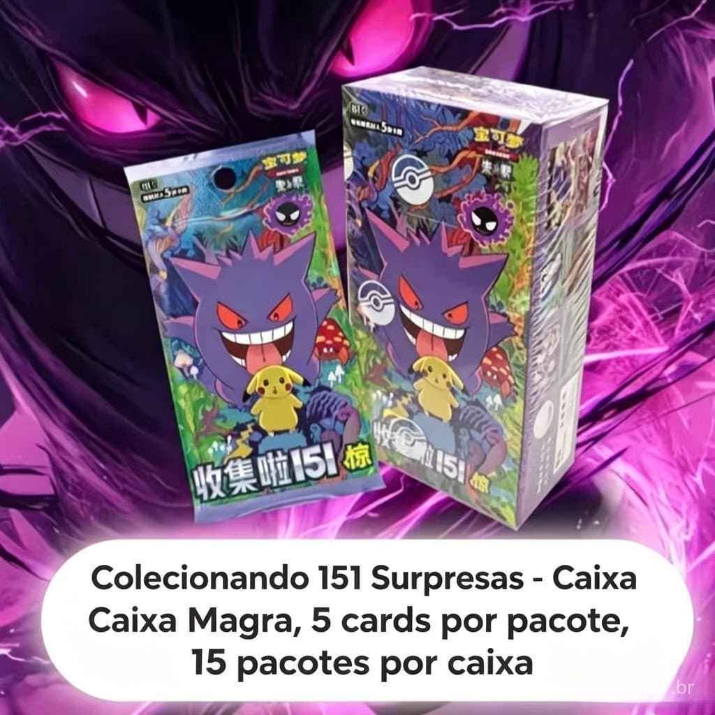 941 Original Pokémon TCG 2025 - Coleção 151 - Caixa de Surpresa Fina [151C] - Chinês (Simplificado) - 15 Pacotes