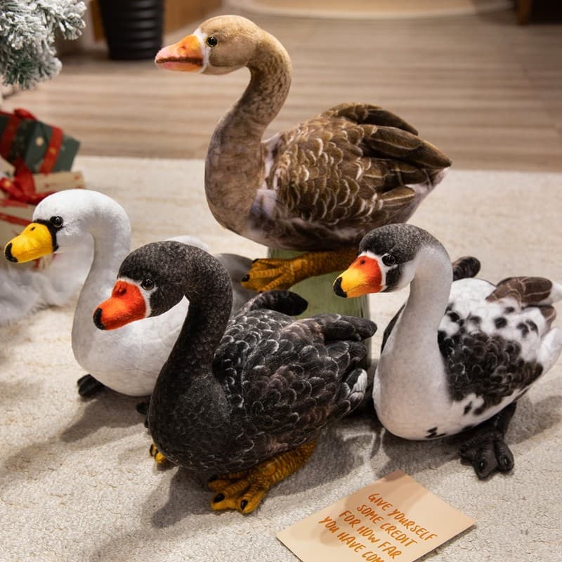 Simulação transfronteiriça cisne branco boneca brinquedo de pelúcia cisne preto ganso boneca dormir travesseiro boneca f