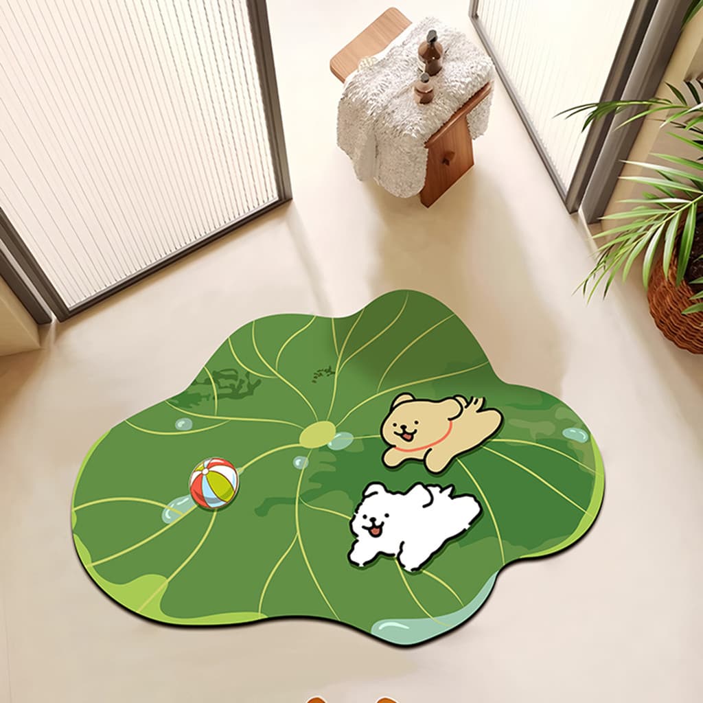 Bonito dos desenhos animados absorvente de secagem rápida tapete antiderrapante banheiro linha filhote de cachorro tapet