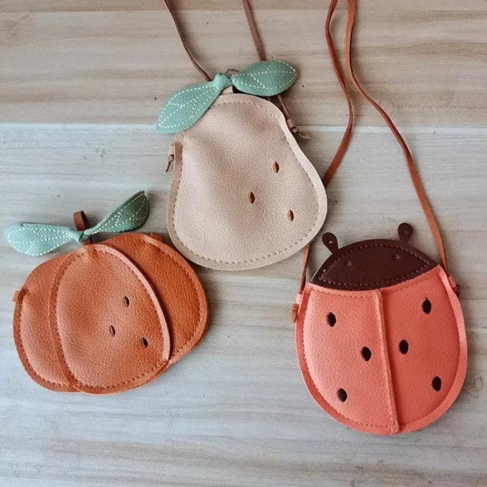 1 Pçs Bonito Dos Desenhos Animados Crianças Sacos Meninas Pêra Pequena Crossbody Saco Mini Abóbora/Ladybug Bolsa De Ombr