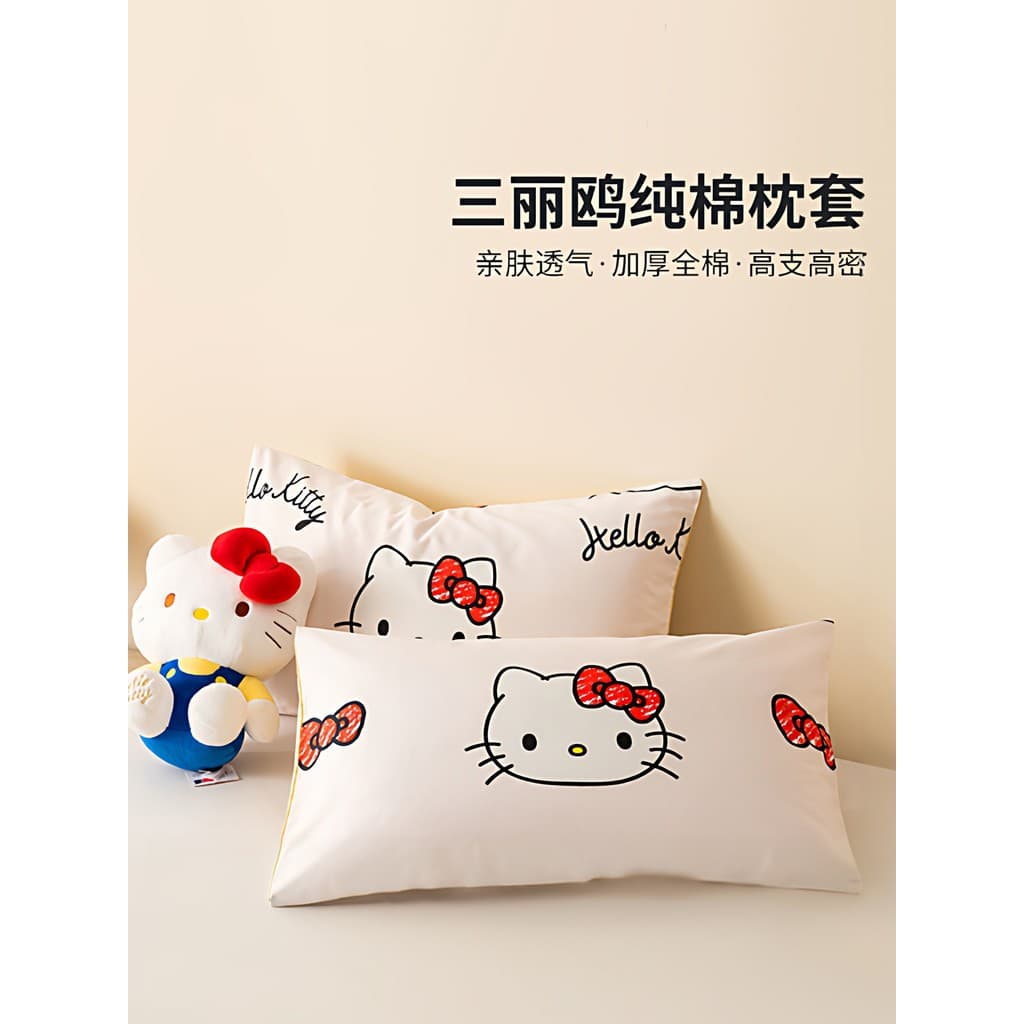 Sanrio crianças fronha de algodão puro algodão puro 2026 novo dos desenhos animados KT gato única fronha dormitório estu