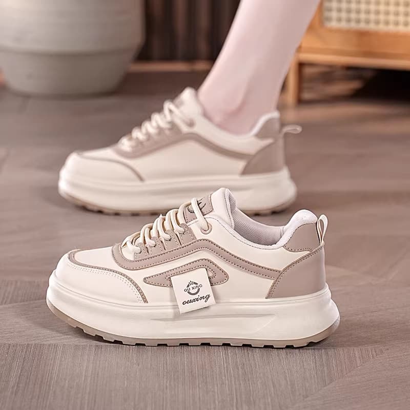 2026 primavera novo estilo único sapatos All-Match sapatos femininos de sola grossa aumentando moda esportes sapatos cas