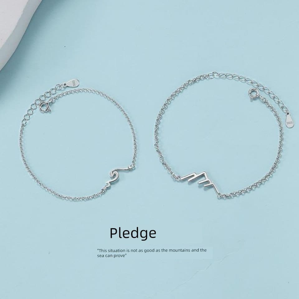 pulseira pulseira masculina [Shanmeng Alliance] Pulseira de casal feminina versão coreana estilo ins Design de nicho sim