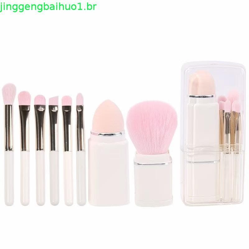 Mini pincel de maquiagem retrátil oito em um, pincel solto para configuração de maquiagem, Blush, sombra, Anti @-#伸缩八合一迷