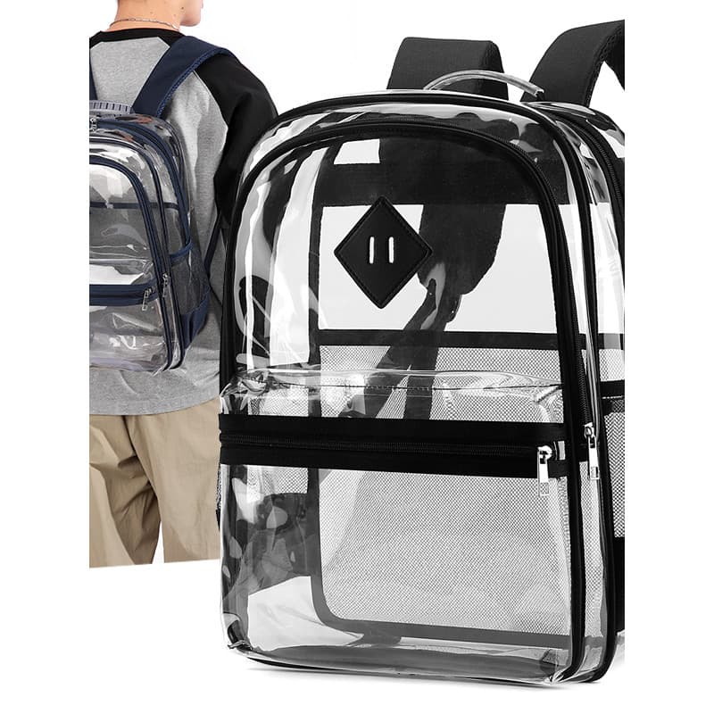 Transparente transparente mochila estudante mochila grande capacidade moda na moda geléia saco mochila