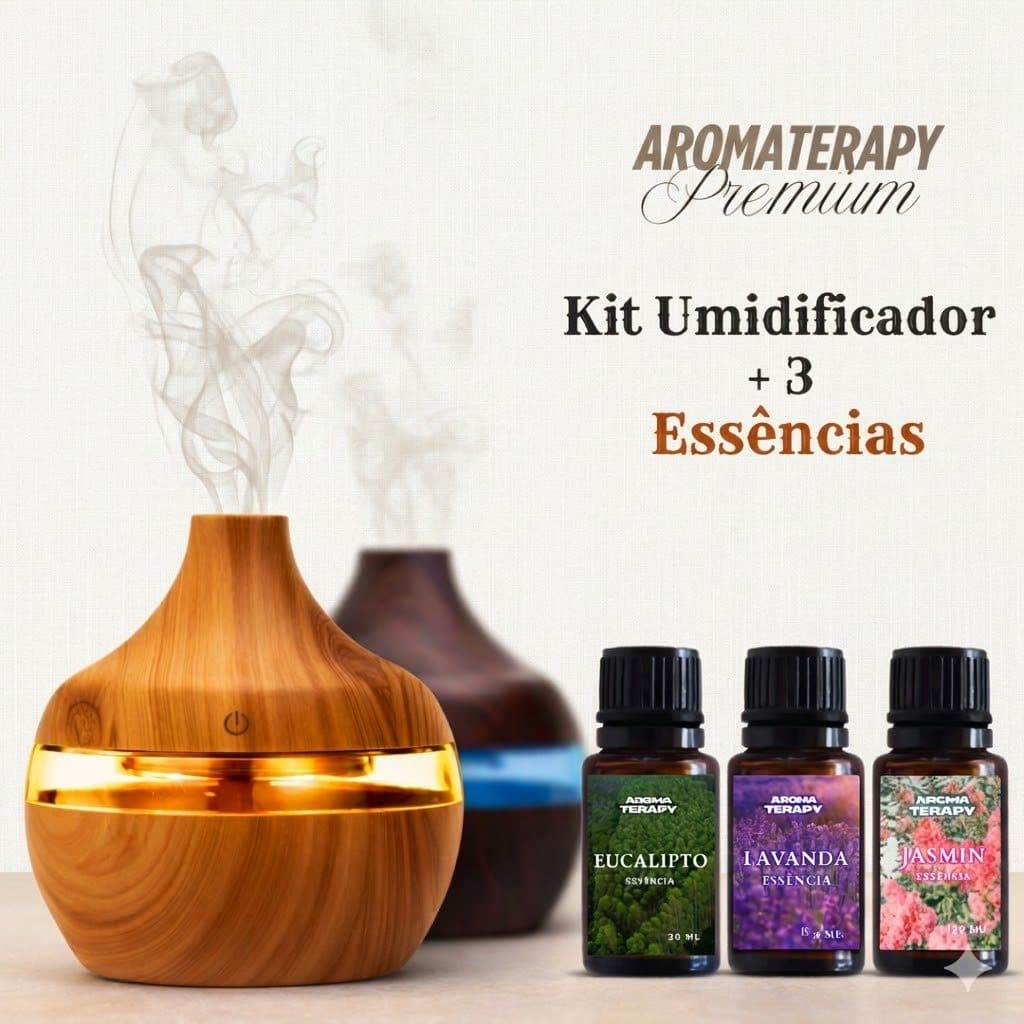 Umidificador De Ar +3 Essências E Difusor Aromatizador De Ambiente Eletrico Umidificador Usb Com Led