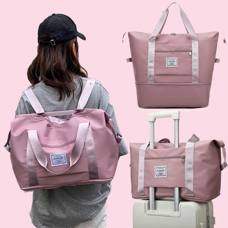 Bolsa de viagem feminina de grande capacidade, bolsa de maternidade esportiva, academia, mochila, bolsa de viagem de neg