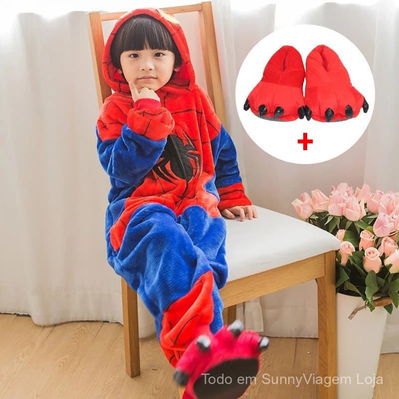 Pijama de Flanela Vermelho do Homem-Aranha para Meninos, 86 Peças, Fantasias de Moda, Roupas de Inverno para Crianças, C
