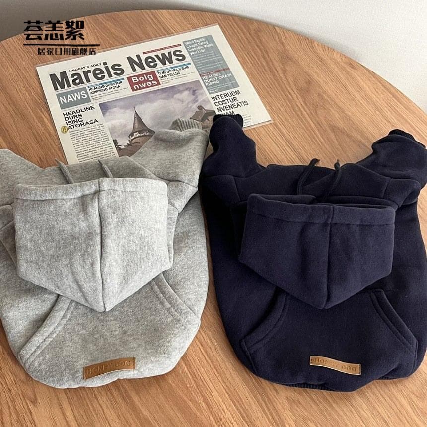 Outono inverno com capuz All-Match forro de lã moletom Teddy Pomeranian Bichon Schnauzer Pet cão gato pequeno roupas par