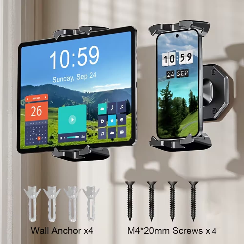 Suporte Universal Para Tablet E Smartphone Montagem Em Parede Dispositivos De 4 A 14 Polegadas Seguro Fácil Instalação C