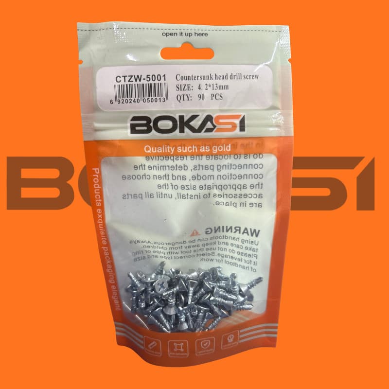 Kit 90 Parafusos Auto Brocante Cabeça Chata 4,2x13mm para Metal Drywall Chapa Aço