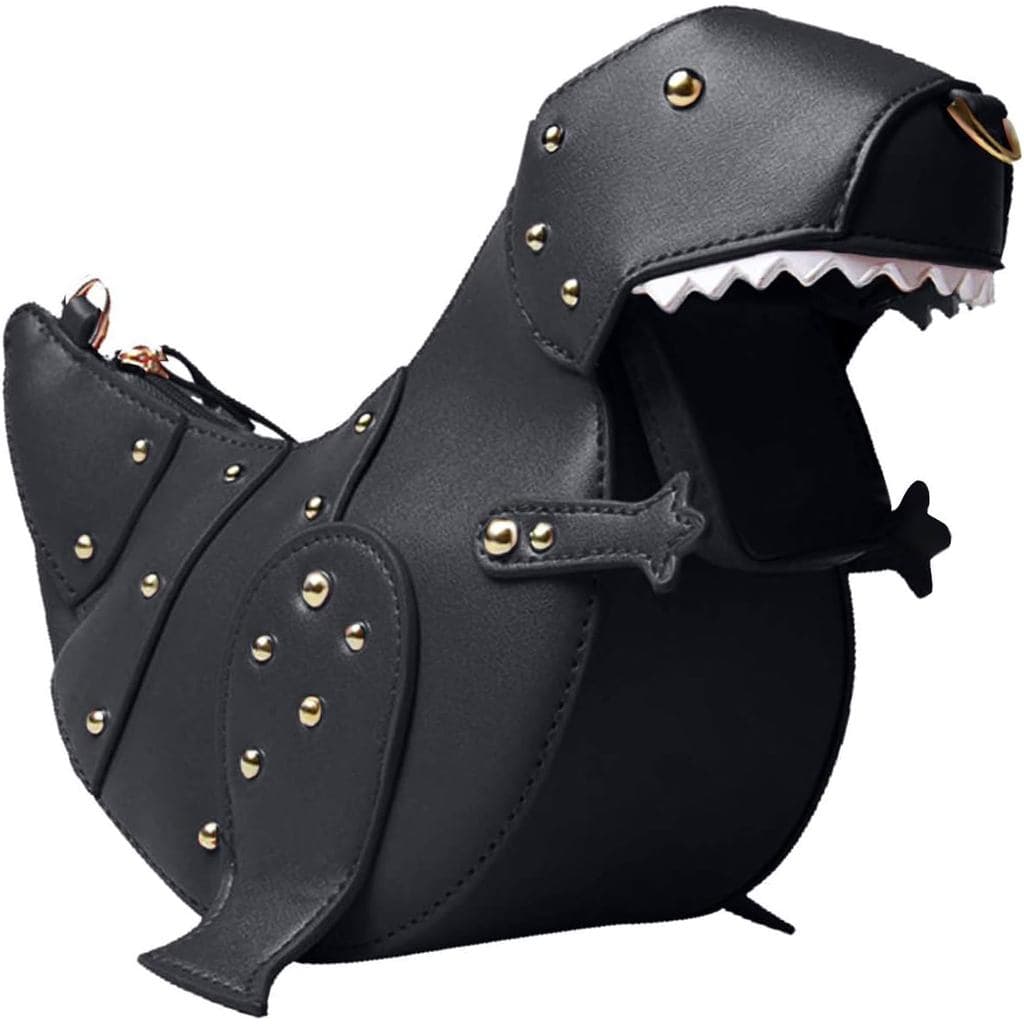SUKUTU Bolsas de Couro PU com Formato de Dinossauro e Rebites para Mulheres, Novas Bolsas Transversais para Meninas