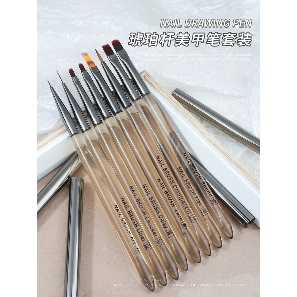 Conjunto de pincéis de Manicure, caneta de pintura, desenho, desenho, fototerapia, pequeno, Universal, especial, cabeça