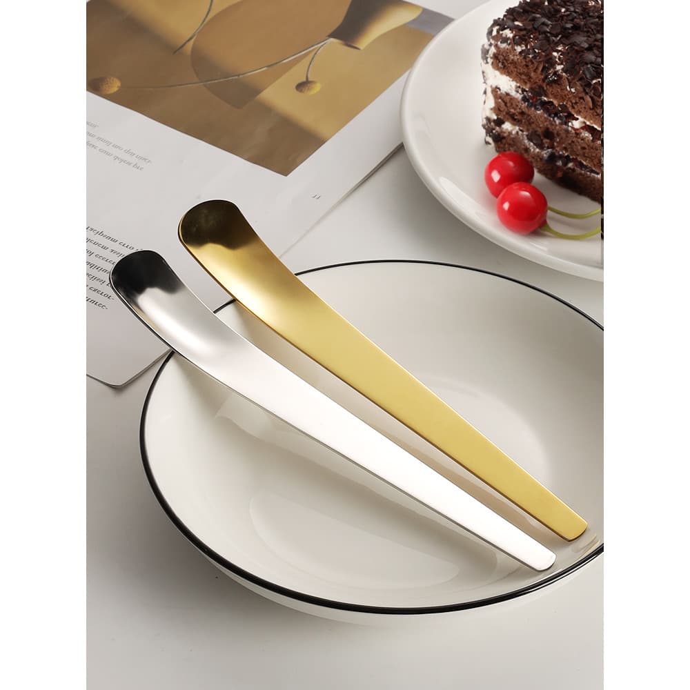 Colher de sobremesa japonesa ins colher de iogurte de sorvete de alto valor colher de café plana 304 colher de aço inoxi