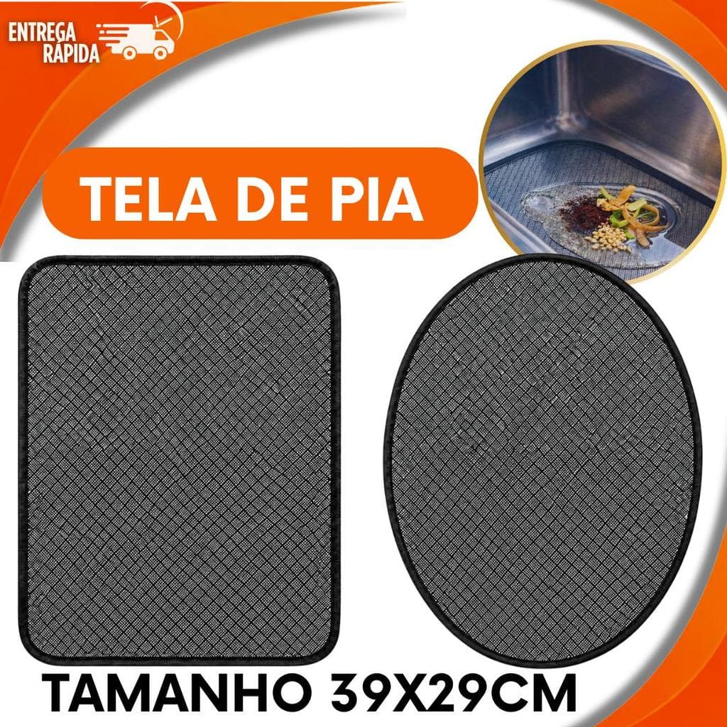 Exelente Tela Para Pia e Lavatório Tela de Pia Multiuso Para Pia Inox Evita Entupimento