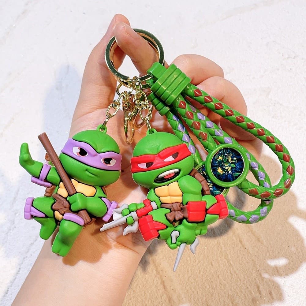 Chaveiro de Silicone Boneca Tartarugas Ninja Adolescentes Mutantes de Desenho Animado, Pingente de Mochila para Casal, P