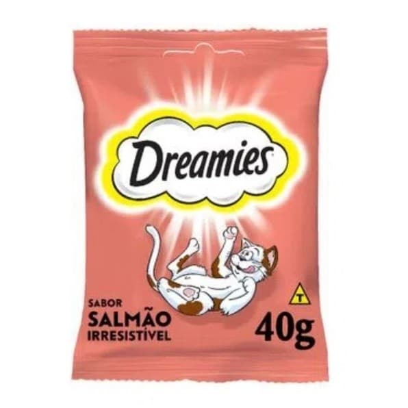 NOVO Dreamies  petisco para gatos sabor salmão 40 gr
