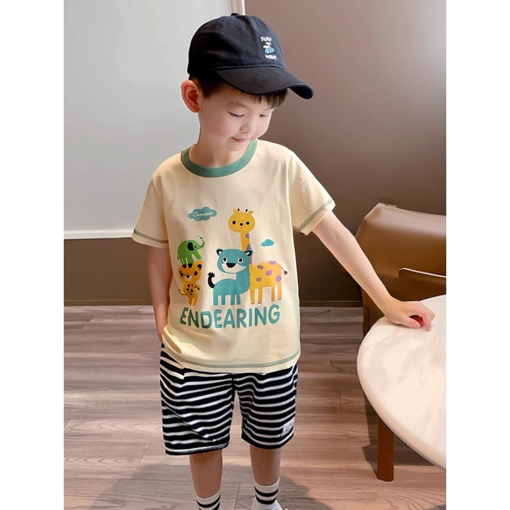 Street Wear roupas infantis 2026 verão novo estilo crianças versão coreana puro algodão de manga curta camiseta menino b