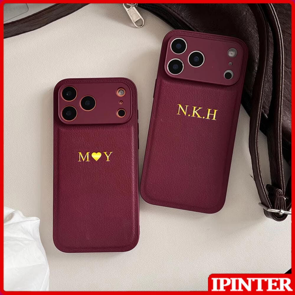 Nome Personalizado 3D DIY Capa De Couro Com Gravação A Quente Para iPhone 17 16 15 14 13 12 11 Pro Max