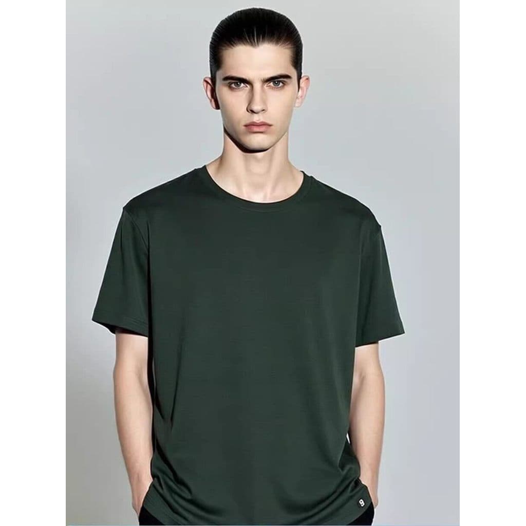 Comércio exterior tamanho grande masculino usar algodão pesado solto camiseta de manga curta masculina mais gordura mais