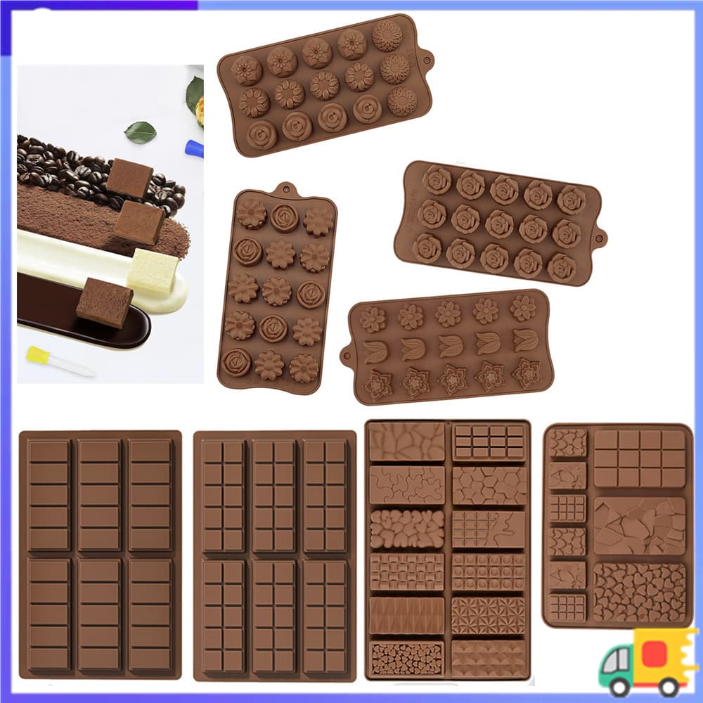 Molde de chocolate de Silicone, doces de chocolate DIY, molde de manteiga antiaderente de qualidade alimentar