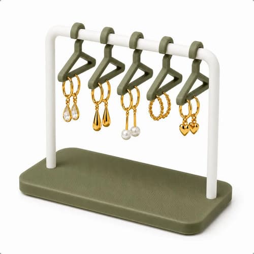 Mini cabides Porta Brincos Mini Arara Com 5 Cabides Organizador De Joias