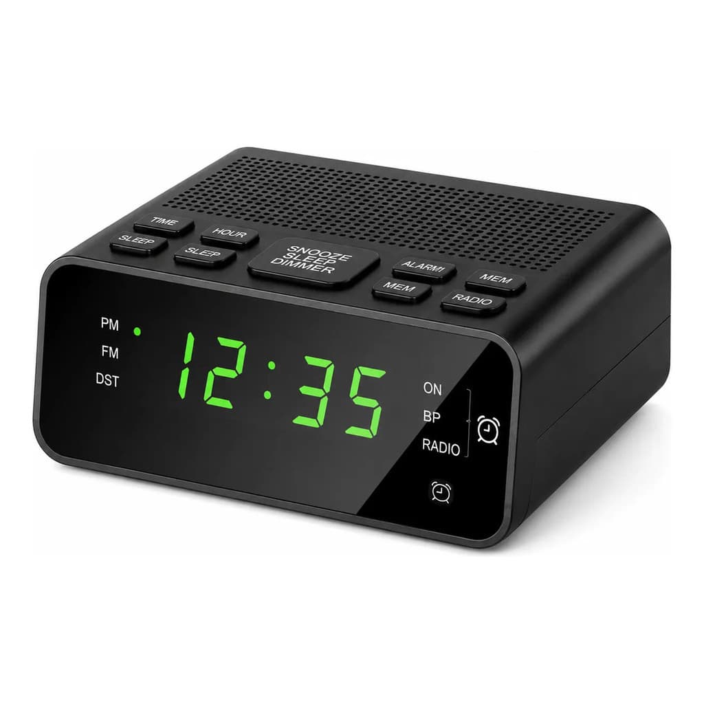 Rádio Relógio Digital Led Despertador Fm Am Mesa Bivolt