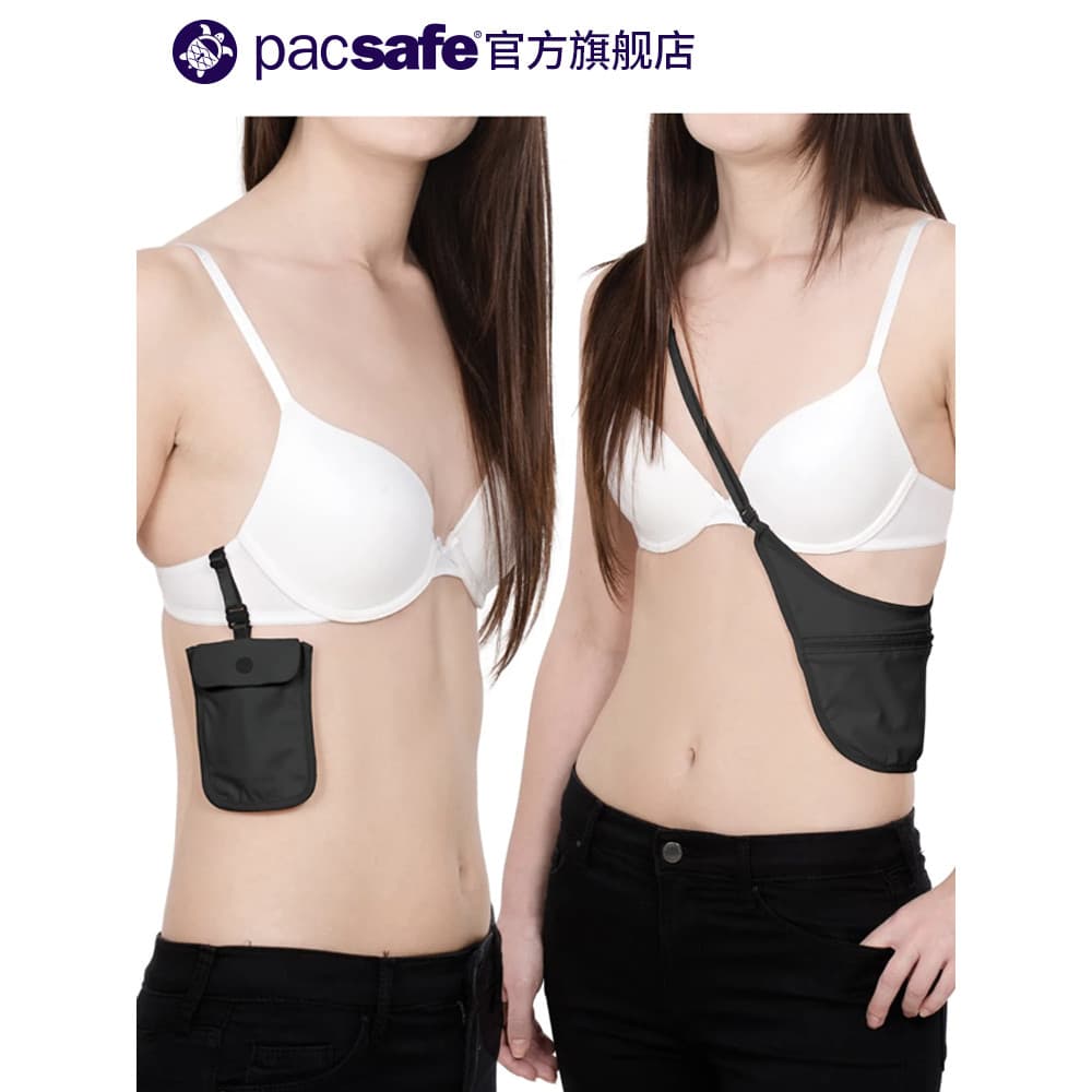 Pacsafe bolsa de cintura invisível ultrafina viagem no exterior leve passaporte Anti-roubo carteira privada bolsa pessoa