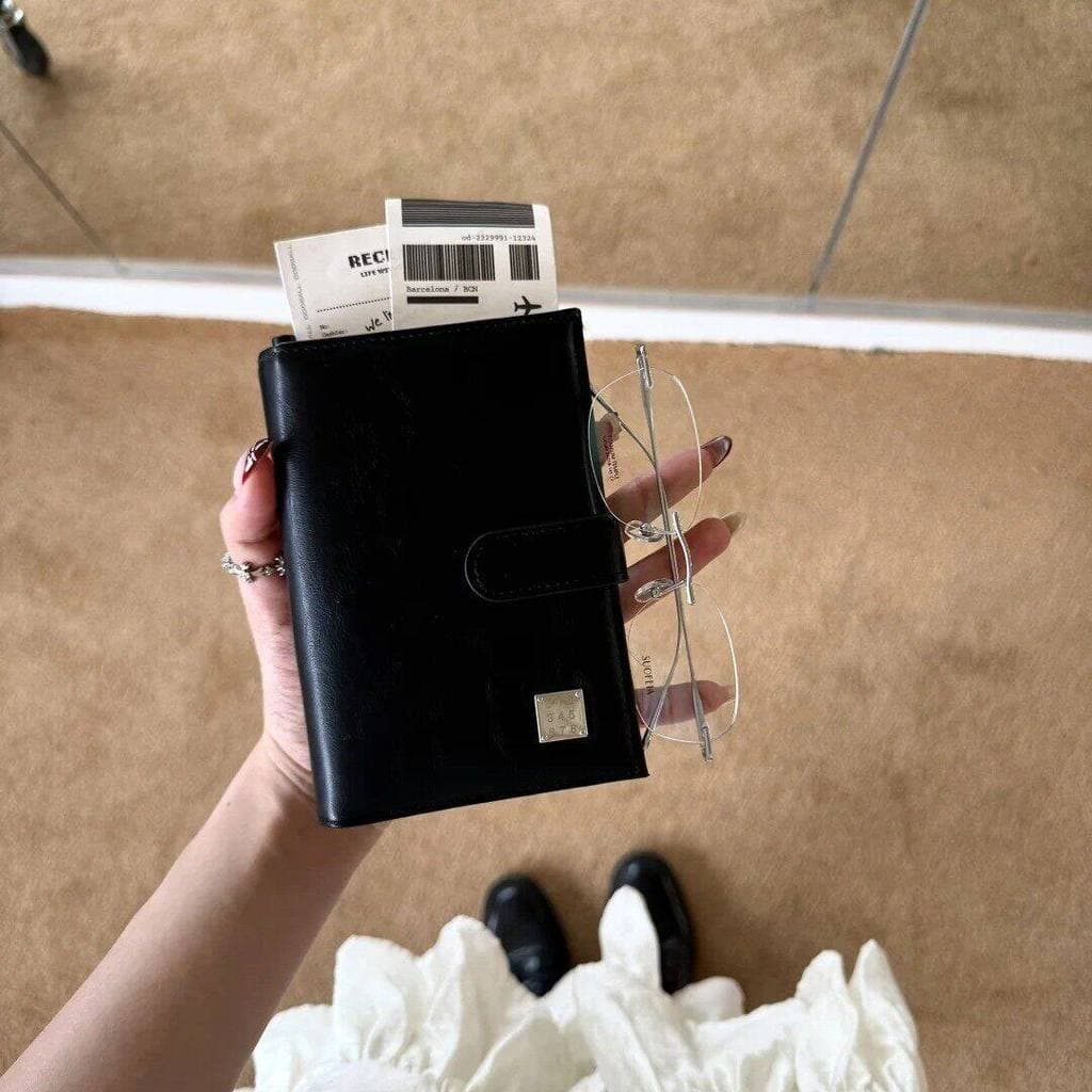 Coreano simples titular do passaporte passeio viagem etiqueta de Metal saco de passaporte carteira Retro ins saco de arm