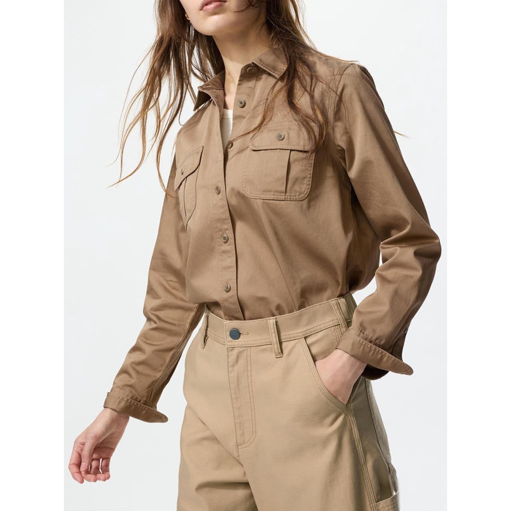Site Oficial 199!Camisa de trabalho de algodão feminino/camisa de manga comprida camisa de ar condicionado jaqueta Commu