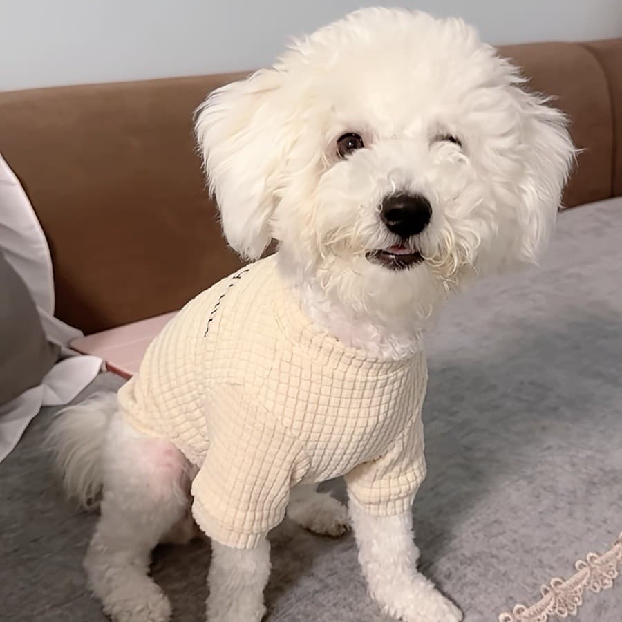Suéter de Tricô Aconchegante para Cães Pequenos e Médios - Pulôver com Padrão de Grade de Abacaxi para Chihuahuas e Pome