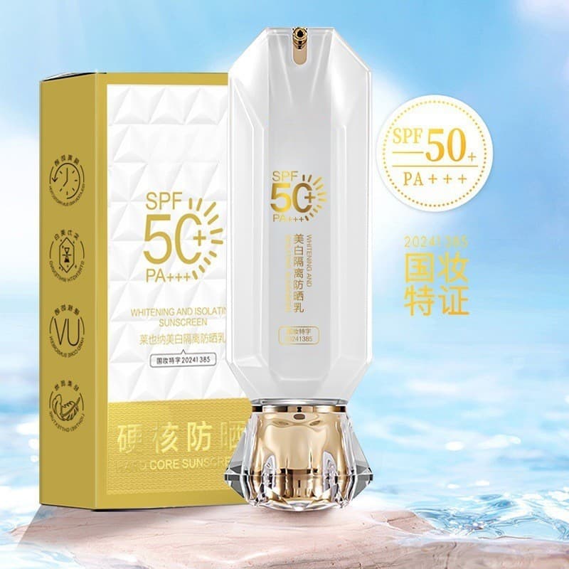 Protetor solar feminino 50 vezes Anti-ultravioleta dedicado refrescante hidratante isolamento três em um clareamento Fac