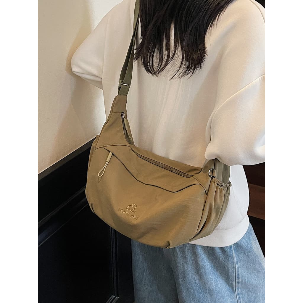 Bolsa mensageiro de pano de Nylon à prova d'água, bolsa feminina de bolinho, leve, esportiva, pequena bolsa de trabalho,