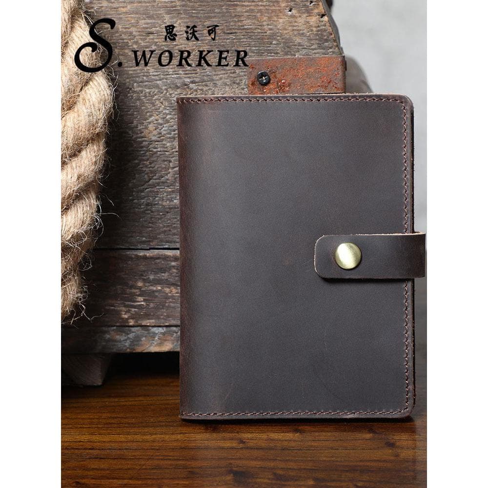 SWOCK porta-passaporte de viagem de primeira camada, masculino, feminino, multifuncional, porta-bilhetes, couro genuíno,