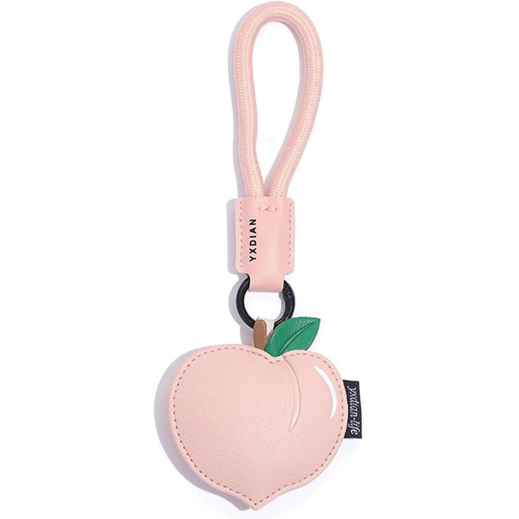 Bonito Fruta Cereja Chaveiro Pulseira Pêssego Limão Couro Carro Bolsa Encantos Para Bolsas Mulheres Presente Perfeito