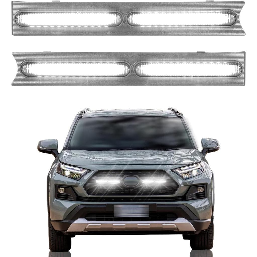 Luzes LED para Grade Frontal Compatíveis com Toyota RAV4 2019-2025, Acessórios Externos, Luz de Inserção para Grade Fron