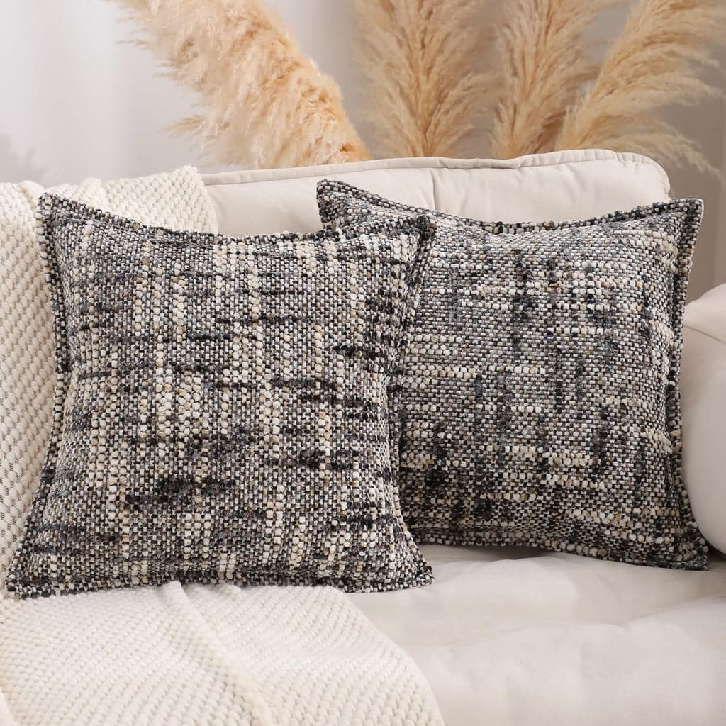 Capas de Almofada Boho LUOYEHK 18x18, Conjunto de 2, Capas de Almofada Estilo Fazenda, Almofadas Decorativas Texturizada