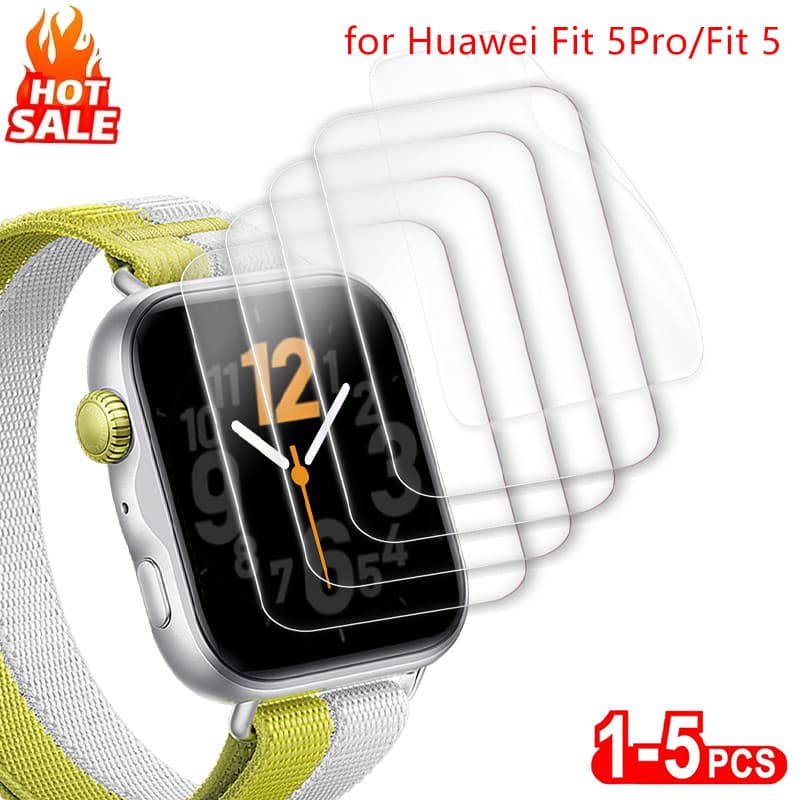 1-5 Pcs Película Protetora De Hidrogel Compatível Com Huawei Watch Fit 5 Pro Protetor De Tela Antiarranhões De Alta Defi