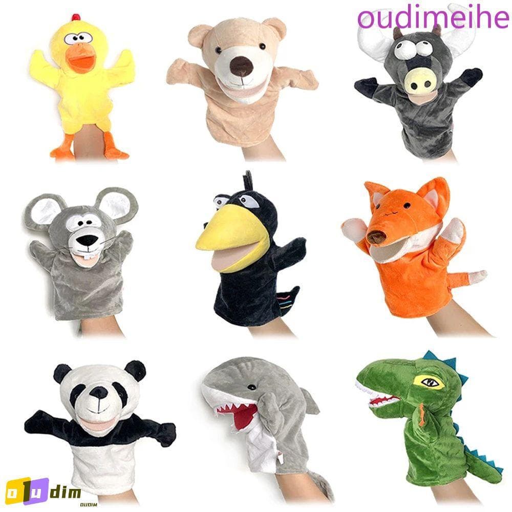 OUDIMEIHE Animal Fantoche Crianças Brinquedo Para Urso Tubarão Dinossauro Bichos De Pelúcia Brinquedos Boneca