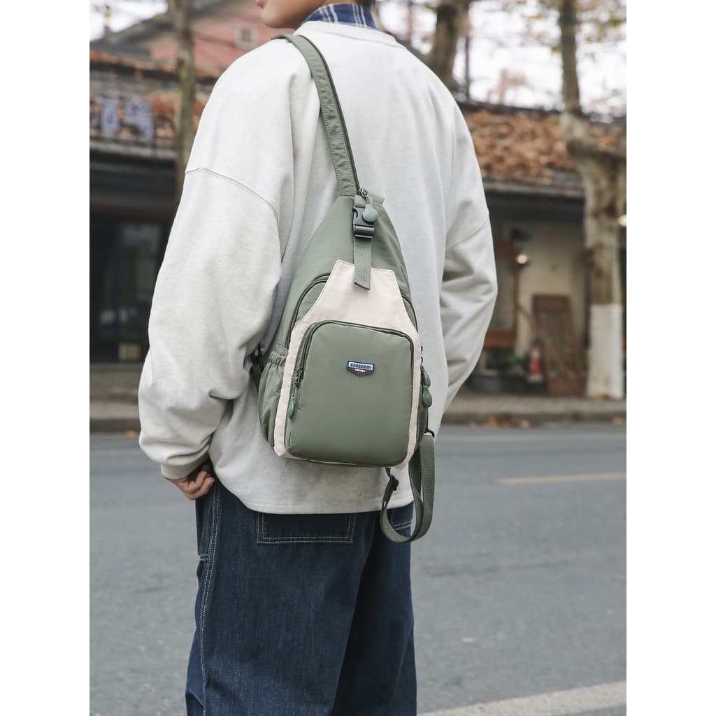 Commuter mensageiro saco masculino 2026 novo estilo multifuncional dupla utilização mochila leve Casual saco de peito fe