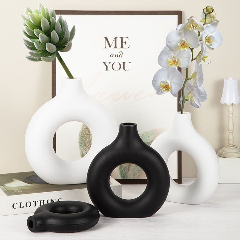 Instantâneo / vaso escavado nórdico / peças redondas simples decoração da sala de estar