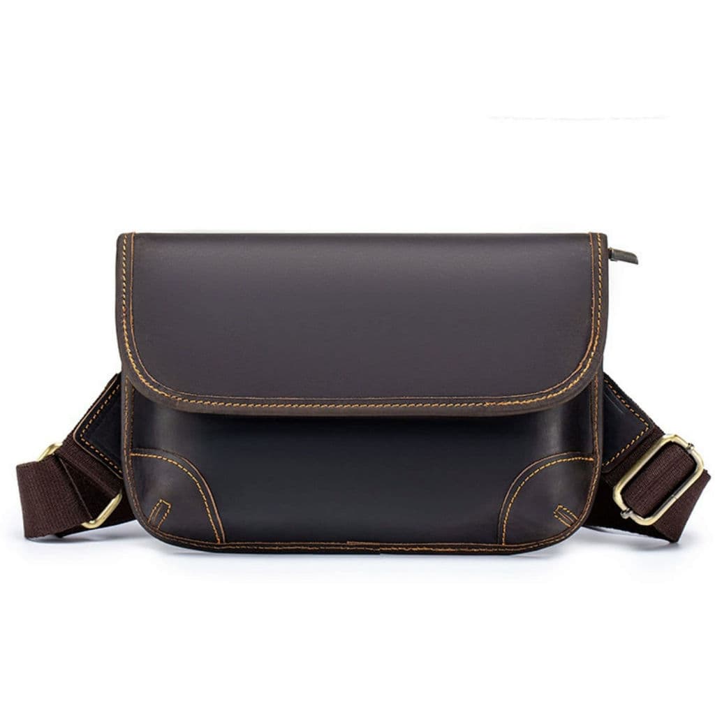 Crazy Horse Couro Masculino Bolsa Mensageiro de Ombro Bolsa Mensageiro Masculina de Couro Genuíno Bolsa Casual Commuter